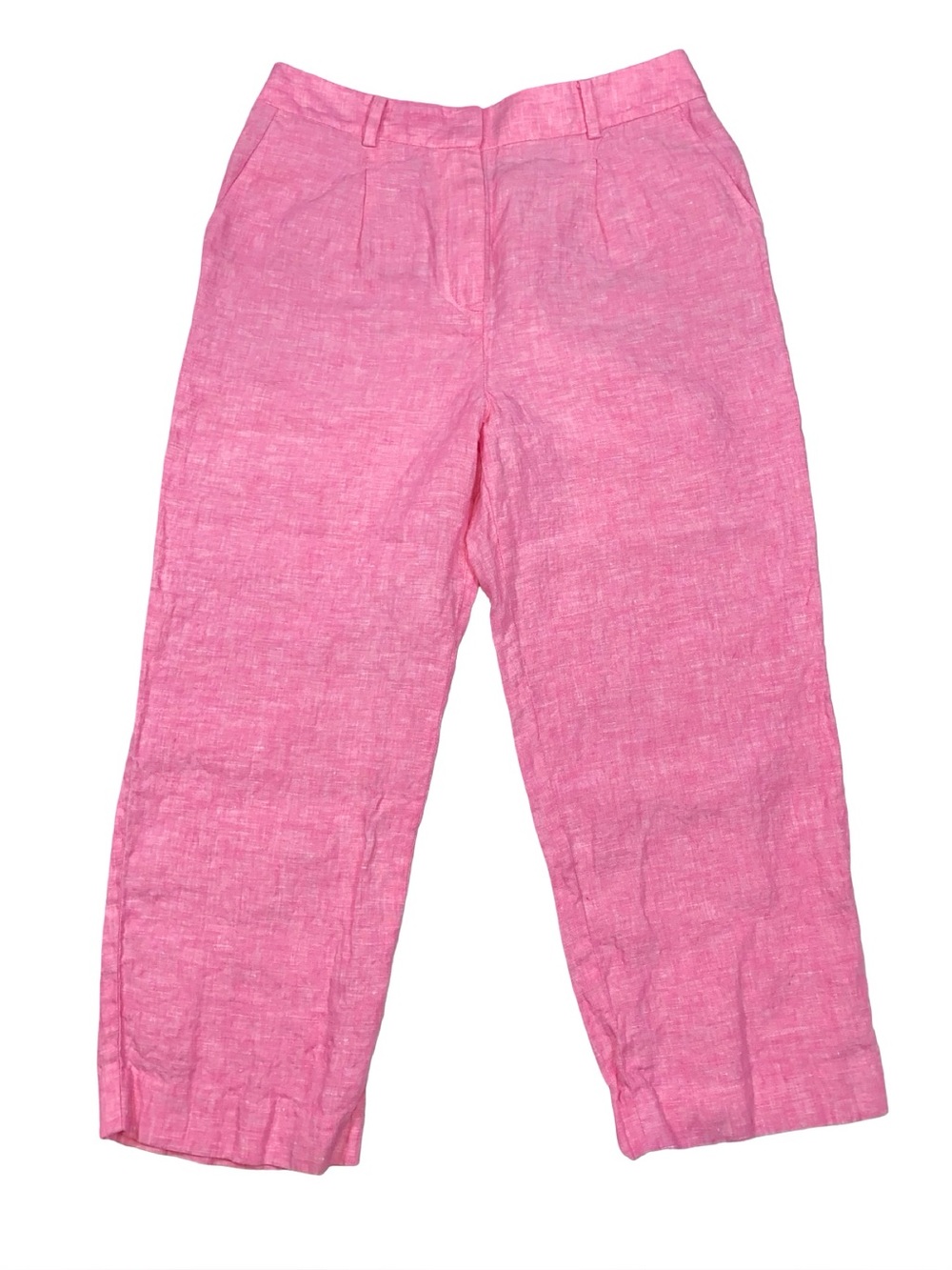 Talbots Linen Bristol Crop Pants Light Pink Breathable Casual Summer Spring